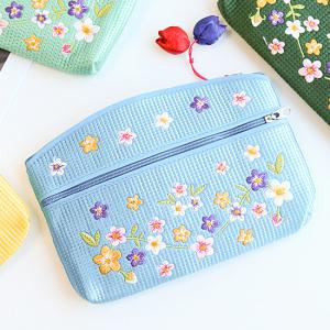 韓国伝統 花刺繍 ヌビ ポーチ キルト イブル...の詳細画像1