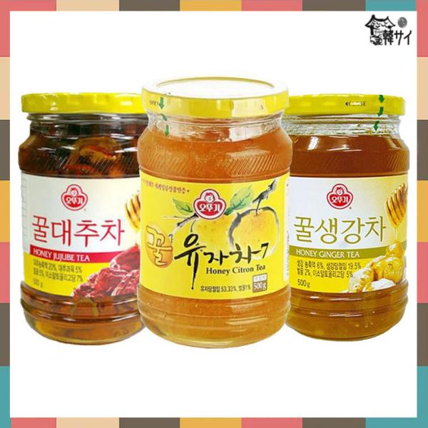 オットギ（三和）蜂蜜入り お茶 500g＊３種 お試しセット（ゆず・ナツメ・生姜）　★韓国お茶/伝統...