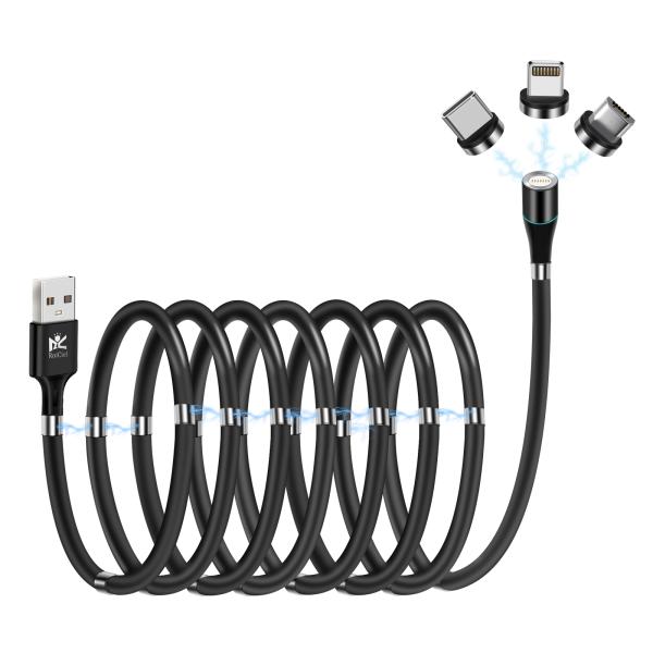 RoiCiel マグネット着脱式タイプ充電ケーブル (磁気リング/充電ケーブル) USB-A to ...