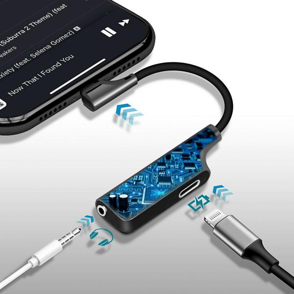 RoiCiel  2in1 充電+3.5mm iPhone イヤホン 変換アタプター (ライトニング...