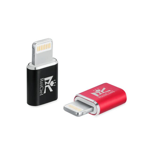 【2個セット】RoiCiel 小型化&amp;軽量化Micro(Type-b)からLightningへアルミ...