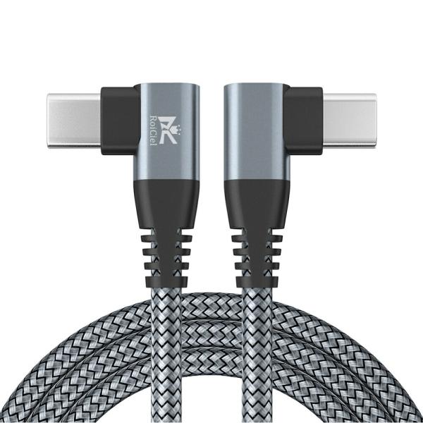 RoiCiel USB-C to USB-C 高耐久ナイロン 両端 L型コネクター Power De...