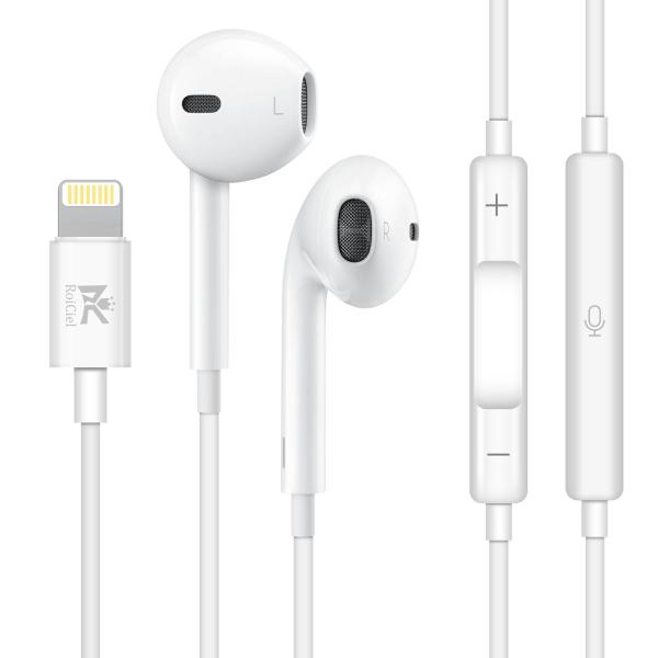 RoiCiel  Lightningイヤホン ライトニングイヤホン iphoneイヤホン【音楽+通話...