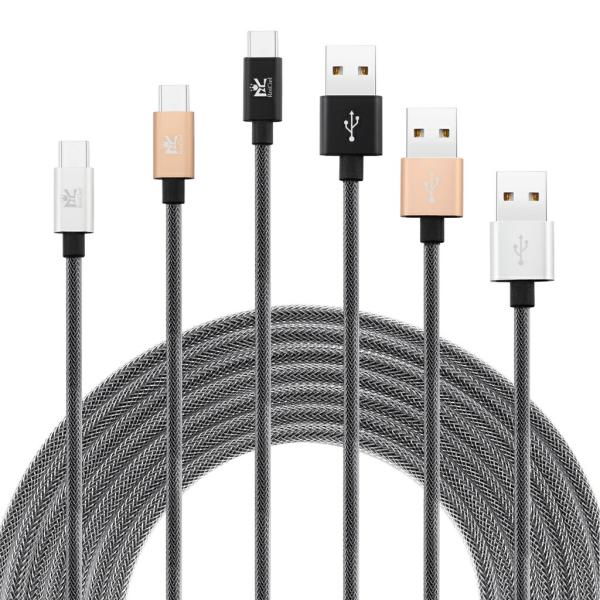 【2本セット】RoiCiel 特製プラスチック編み Type C ケーブル 充電 データ転送 usb...