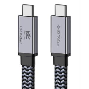 RoiCiel 平型きしめんタイプUSB-C to USB-C ケーブル PD対応100W/5A【4K@60Hz映像出力 USB3.1 Gen2標準 10Gbpsデータ転送】E-Markerアンドロイド スマホ対応｜koreyoshi