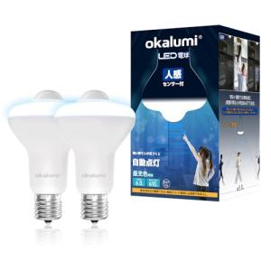 okalumi LED電球 人感センサー付 E17口金 6W 60形相当 小型電球 昼光色 610lm 下方向タイプ 明暗センサー付 玄関/廊下/トイレ 2個セット適格請求書発｜korokoro-shop