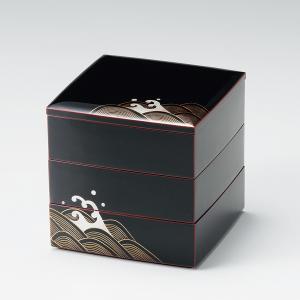 和食器 会津漆器 会津塗り お重 3段重箱 木製 6.0寸 三段重箱 溜内朱