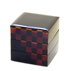 重箱 3段 木製 漆塗り 溜内朱 牡丹 朱沈金 6.5寸 日本製 越前漆器 越前