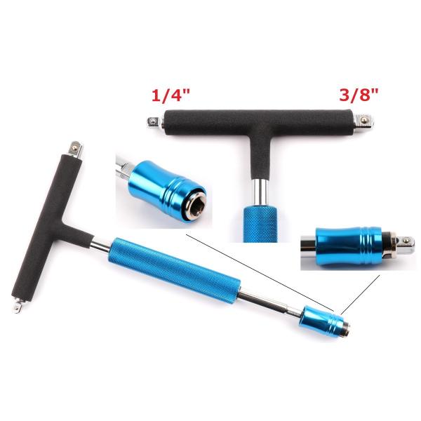 コシハラ T型スライドスピンハンドル 差込角 6.3mm &amp; 9.5mm SQ. マルチ機能 早回し...