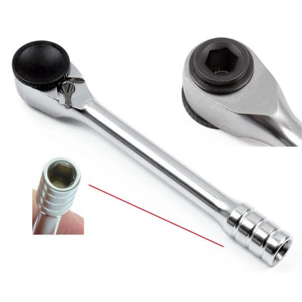 コシハラ 差込角 6.3mm(1/4インチ) 1/4HEX ビットラチェットハンドル ミニ  ギア数...