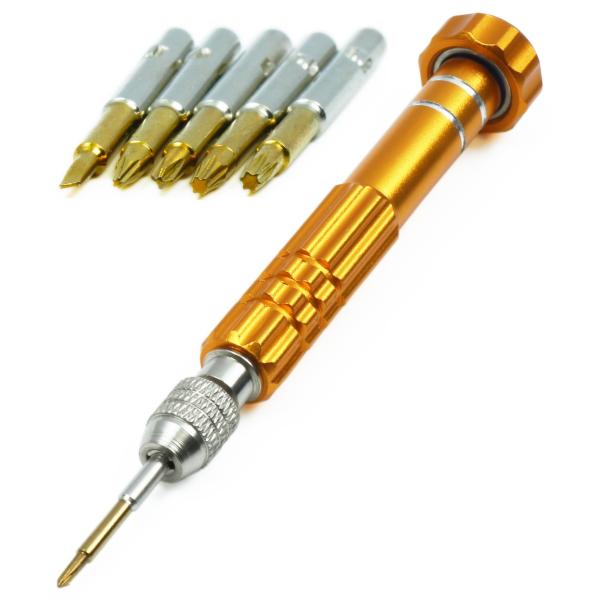 コシハラ 多機能5in1 ペン型ドライバー 差替式 ビット5種類 軽量 星形（T5、T6、0.8）プ...