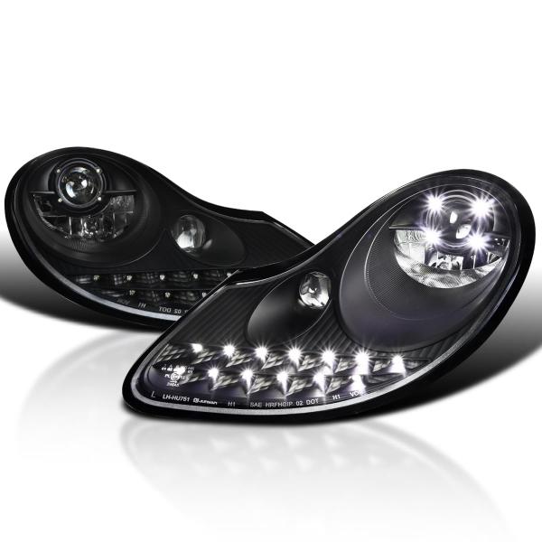 【並行輸入品】Spec D チューニング ブラック LED &amp; シグナル プロジェクター ヘッドライ...