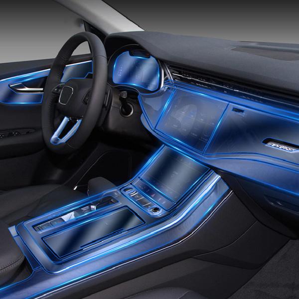 【並行輸入品】GZGZ カーインテリアセンターコンソール透明TPU保護フィルム、アウディQ7 Q8 ...