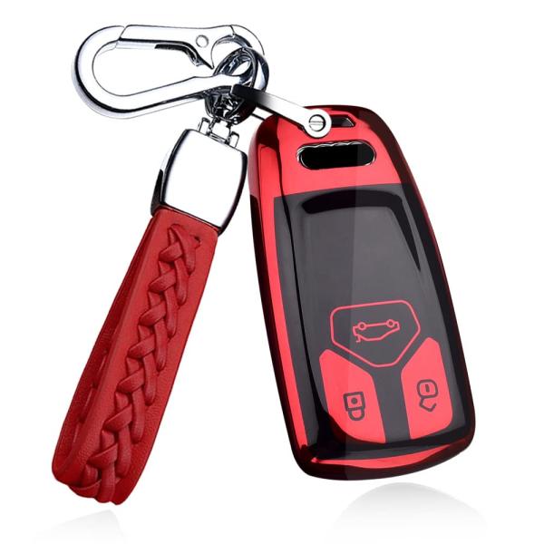 【並行輸入品】SANRILY Plating Key Fob Cover for Audi A4 Q...