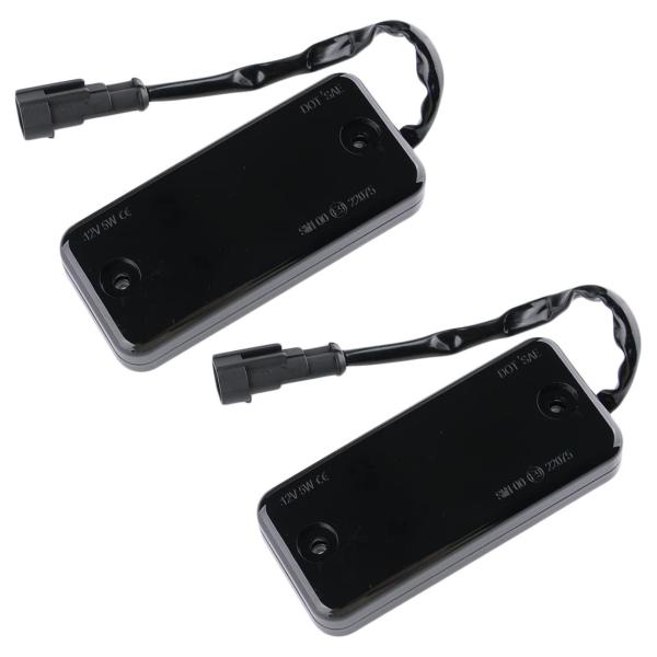 【並行輸入品】1 組の黒いレンズのこはく色 LED の動的流れる側面のマーカー ライト フェンダー ...