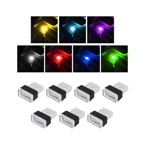 【並行輸入品】Suvnie 7個 USB LED 車内用雰囲気ランプ、ミニプラグインUSBインターフ...