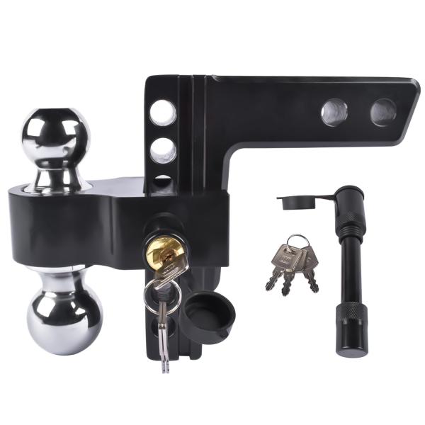 【並行輸入品】Black Adjustable Trailer Hitch Fits 2" Rece...
