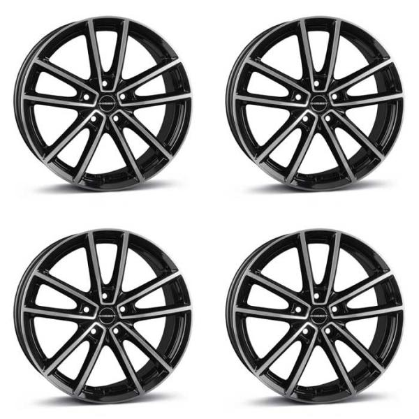 【並行輸入品】4x Borbet alloy rims W 8x18 ET50 5x108 blac...