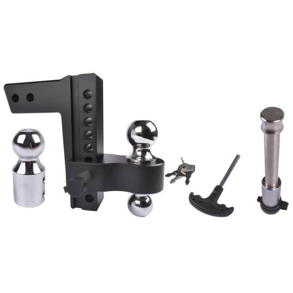 【並行輸入品】ブラック 調節可能なトレーラーヒッチ 2.5インチレシーバー用 | 8インチ ドロップ...