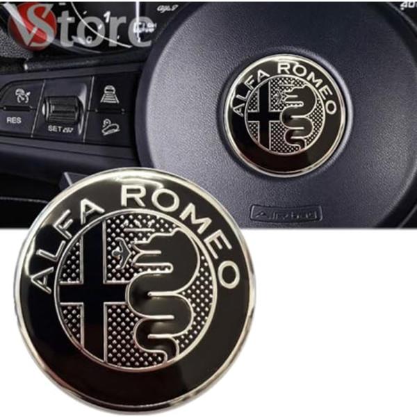 【並行輸入品】Car Emblems for Alfa Romeo 2016 40mm Giulie...