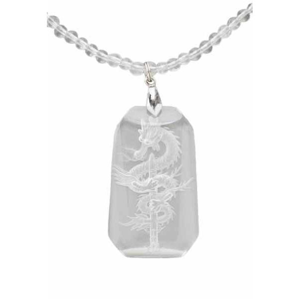 【すぐに使える10％OFFクーポン】水晶彫刻「倶利伽羅龍王」ペンダント