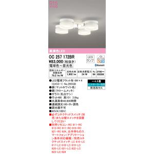 安心のメーカー保証Ｔ区分オーデリック照明器具 OC257172BR （ランプ別梱包）『OC257172#＋NO295GB×4』 シャンデリア リモコン別売 LED｜koshinaka