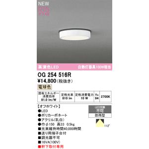 安心のメーカー保証 【ご注文合計25,001円以上送料無料】期間限定特価 Ｈ区分オーデリック照明器具 OG254516R 屋外灯 軒下灯 LED