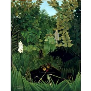 熱帯嵐のなかのトラ アンリ・ルソー Henri Rousseau 手描き油絵複製画