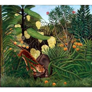 熱帯嵐のなかのトラ アンリ・ルソー Henri Rousseau 手描き油絵複製画