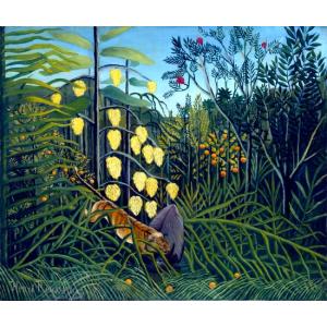 熱帯嵐のなかのトラ アンリ・ルソー Henri Rousseau 手描き油絵複製画