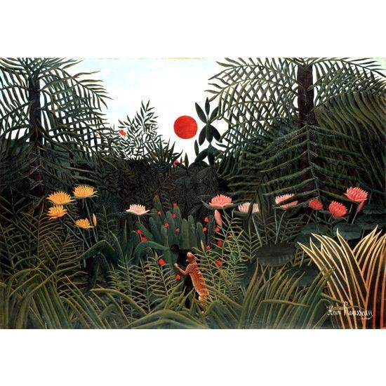 Virgin forest at sunset アンリ・ルソー　Henri Rousseau 手描き...