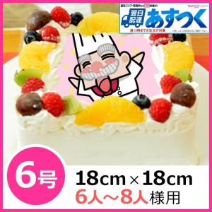 写真ケーキ（四角）　6号　生クリーム【冷凍 到着後は冷蔵庫で3〜4時間保管解凍】誕生日ケーキ あすつく 土日祝出荷OK 18×18cm