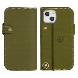 HUKURO iPhone14 Plus 手帳型 ケース 左手持ち 栃木レザー 本革 スマホケース 落下防止 グリップ カバー ストラップホ