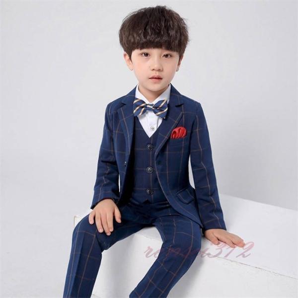 男の子スーツ キッズスーツ スーツセット フォーマルスーツ 子供服 ジュニア ジャケット 5点セット...