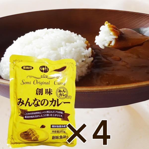 みんなのカレー 200ｇ×４袋 創味食品 レトルトカレー レトルト まとめ買い カレー アレンジ 簡...