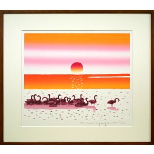 手島 圭三郎「白ゆりの幻想」木版画・限定サイン入り□絵本作家として