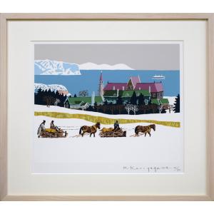 鳥居敏文 「 妙高の春 」 リトグラフ 絵画 版画 日本の風景 景色