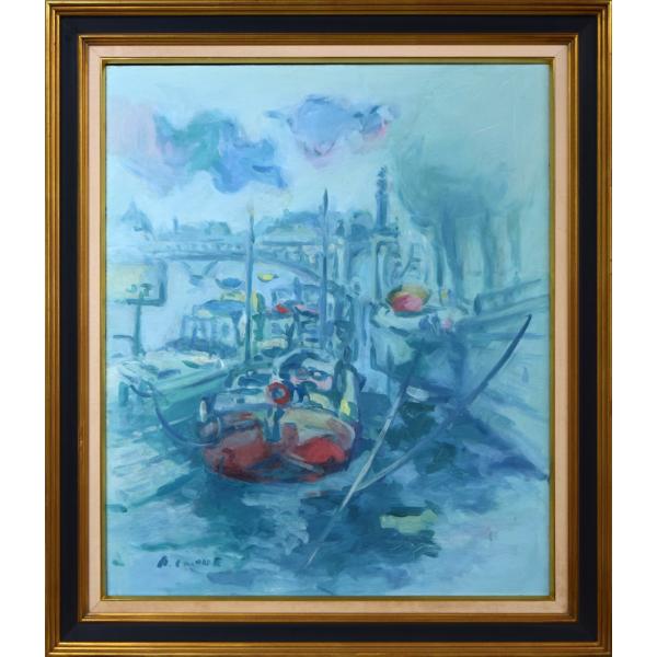 井上　章「バトー・ルージュ」油絵F20号■在仏作家■ル・サロン銀賞■大阪三越個展■春秋館画廊90万購...