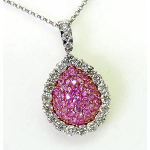 バタフライ　ピンクサファイア　ネックレス　K18PG バタフライピンクサファイアネックレスK18PG