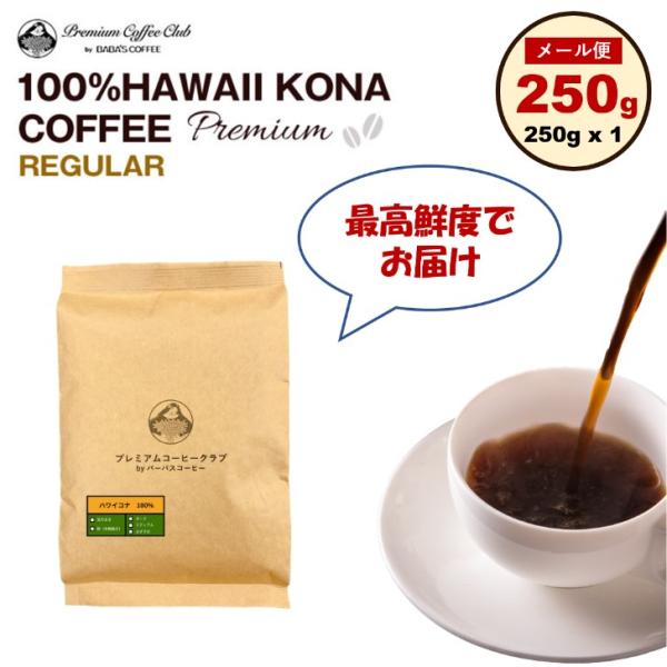コーヒー豆 珈琲豆 ハワイコナコーヒー 100% プレミアムレギュラー 250g おうちコーヒー メ...