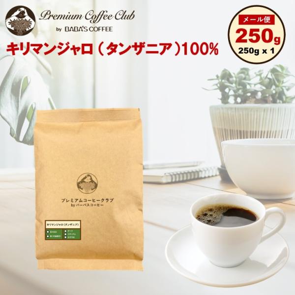 コーヒー豆 キリマンジャロ aa 250g 豆 粉 タンザニアAA メール便