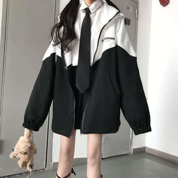 韓国系 ファッション レディース パーカー 長袖 フード付 ジャケット ゆったり コート ジャンパー...