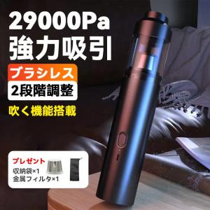 ハンディクリーナー 掃除機 車載ハンディ掃除機 コードレス 29000Pa 強力吸引 ブラシレスモーター 静音 充電式 サイクロン ミニサイズ 家庭用 ブロワー 空気入れ