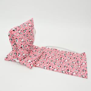 防災頭巾 防災頭巾カバー セット 防災ずきん 可愛い リアルパンダ ちょい悪 ピンク 綿100％ 保育園・幼稚園〜小学校低学年程度