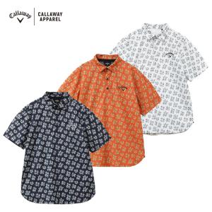 CALLAWAY キャロウェイ 半袖ポロシャツ 総柄 グレー系 L ゴルフ