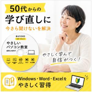 50代からの仕事復帰応援 パソコン教室DVD Word Excel基礎 Windows入門 自宅で学ぶ初心者講座 楽ぱそ