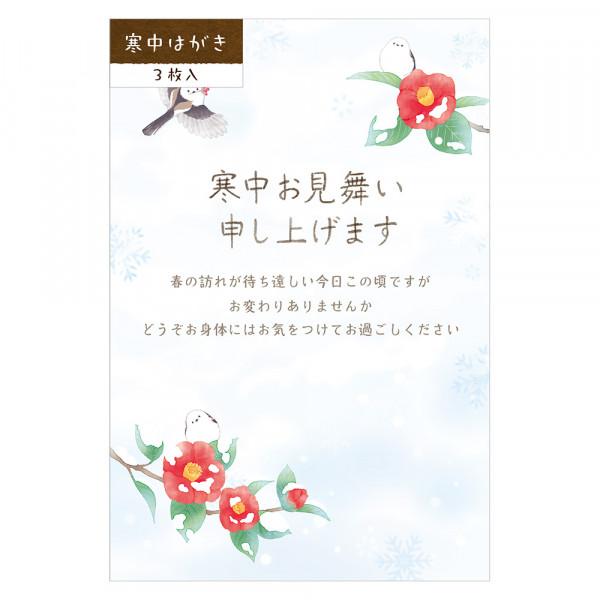 寒中見舞いはがき　冬の風景　雪と遊ぶ　3枚入り　2218614　エヌビー社