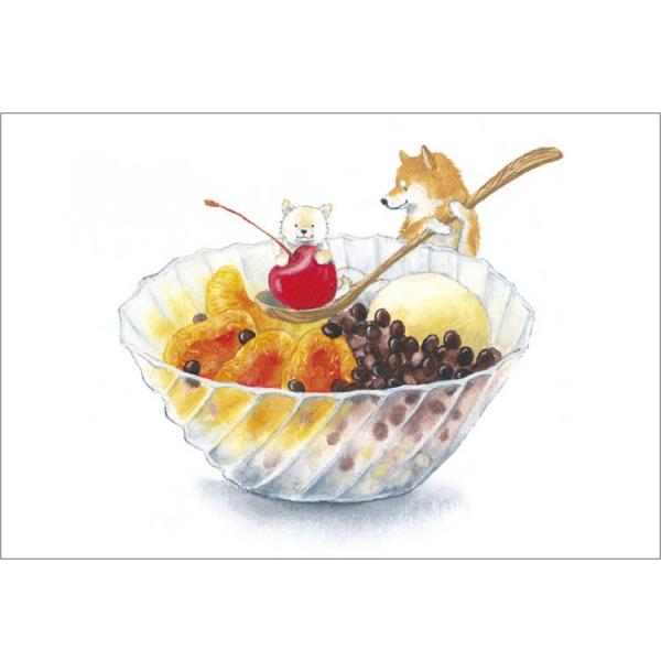 ポストカード しばいぬとおやつポストカード【あんみつ】C03-PU-73