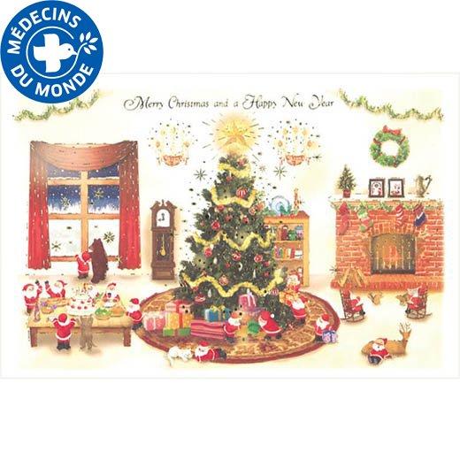 グリーティングカード　クリスマスカード 　ミニサンタ　S-391　冬　【世界の医療団 寄付対象品】　...