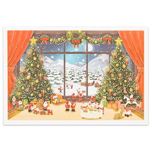 グリーティングカード　クリスマスカード 　サンタクロース　ツリー　S-427　冬　【世界の医療団 寄...